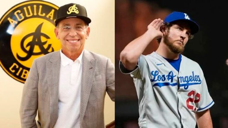 Wilhelm Lawrence, presidente de las Águilas Cibaeñas, advirtió sobre el impacto que podría tener el crecimiento descontrolado de los salarios en LIDOM; a la derecha, el lanzador Trevor Bauer, contratado por las Estrellas Orientales.